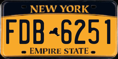 NY license plate FDB6251