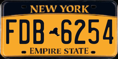 NY license plate FDB6254