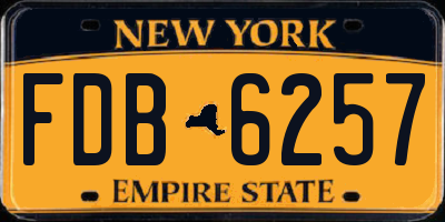 NY license plate FDB6257