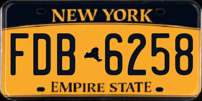 NY license plate FDB6258