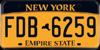 NY license plate FDB6259