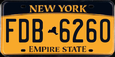 NY license plate FDB6260