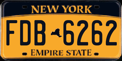 NY license plate FDB6262