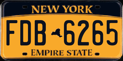 NY license plate FDB6265