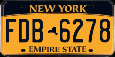 NY license plate FDB6278
