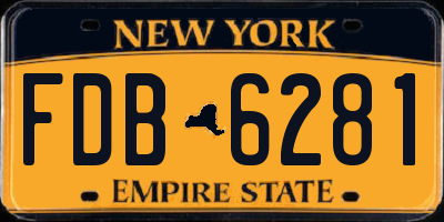 NY license plate FDB6281