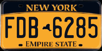 NY license plate FDB6285
