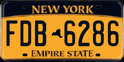 NY license plate FDB6286