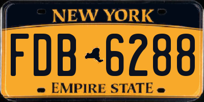 NY license plate FDB6288