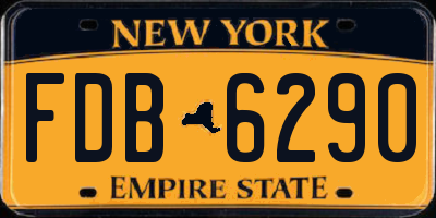 NY license plate FDB6290