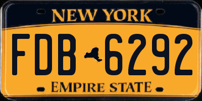 NY license plate FDB6292