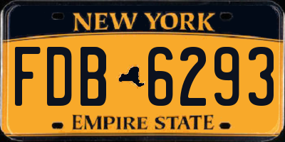 NY license plate FDB6293