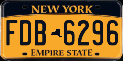 NY license plate FDB6296
