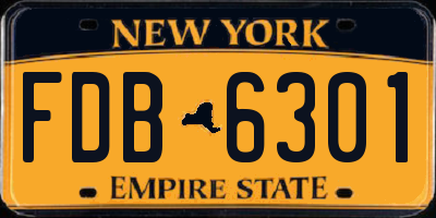 NY license plate FDB6301