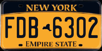NY license plate FDB6302