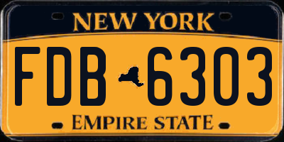 NY license plate FDB6303