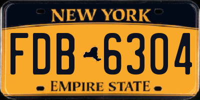 NY license plate FDB6304