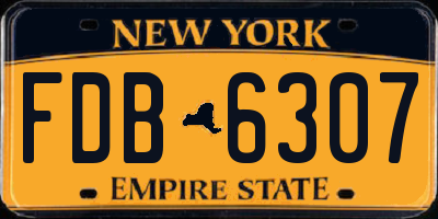 NY license plate FDB6307