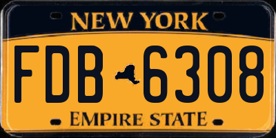 NY license plate FDB6308