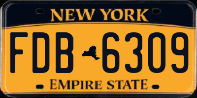 NY license plate FDB6309