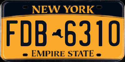 NY license plate FDB6310