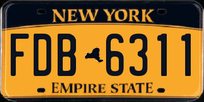 NY license plate FDB6311