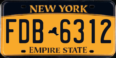 NY license plate FDB6312