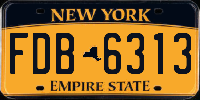 NY license plate FDB6313