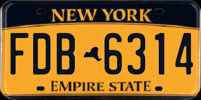 NY license plate FDB6314