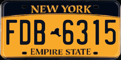 NY license plate FDB6315