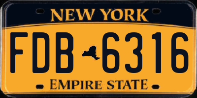 NY license plate FDB6316