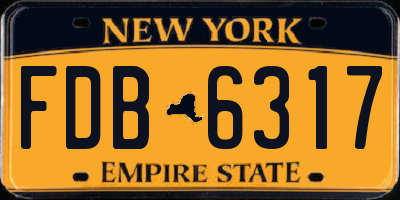 NY license plate FDB6317