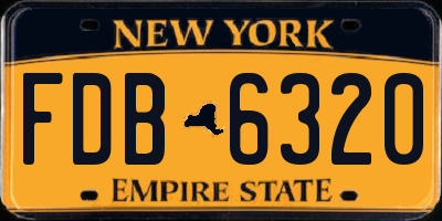 NY license plate FDB6320