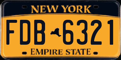 NY license plate FDB6321