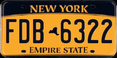 NY license plate FDB6322