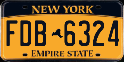 NY license plate FDB6324