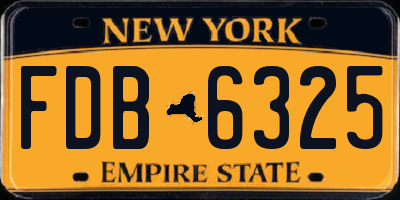 NY license plate FDB6325