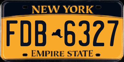 NY license plate FDB6327