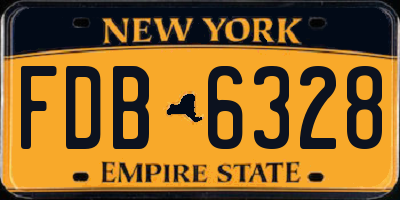 NY license plate FDB6328