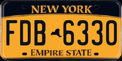 NY license plate FDB6330
