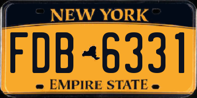 NY license plate FDB6331