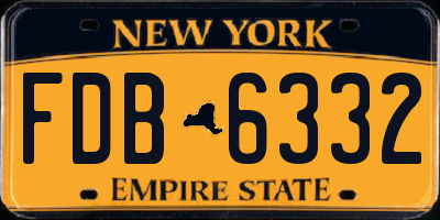 NY license plate FDB6332