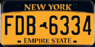 NY license plate FDB6334