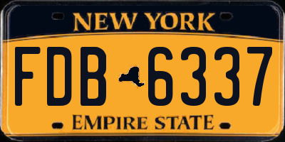 NY license plate FDB6337