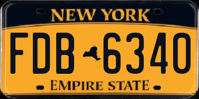 NY license plate FDB6340
