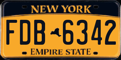 NY license plate FDB6342
