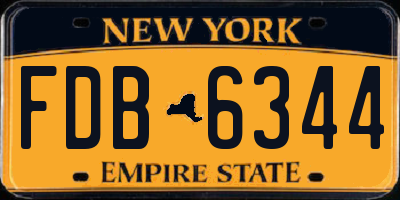 NY license plate FDB6344
