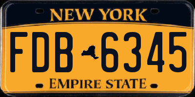 NY license plate FDB6345