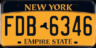 NY license plate FDB6346