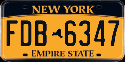NY license plate FDB6347